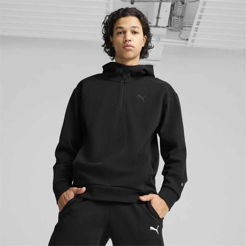 RAD/CAL cu glugă cu jumătate de fermoar pentru bărbați PUMA Black