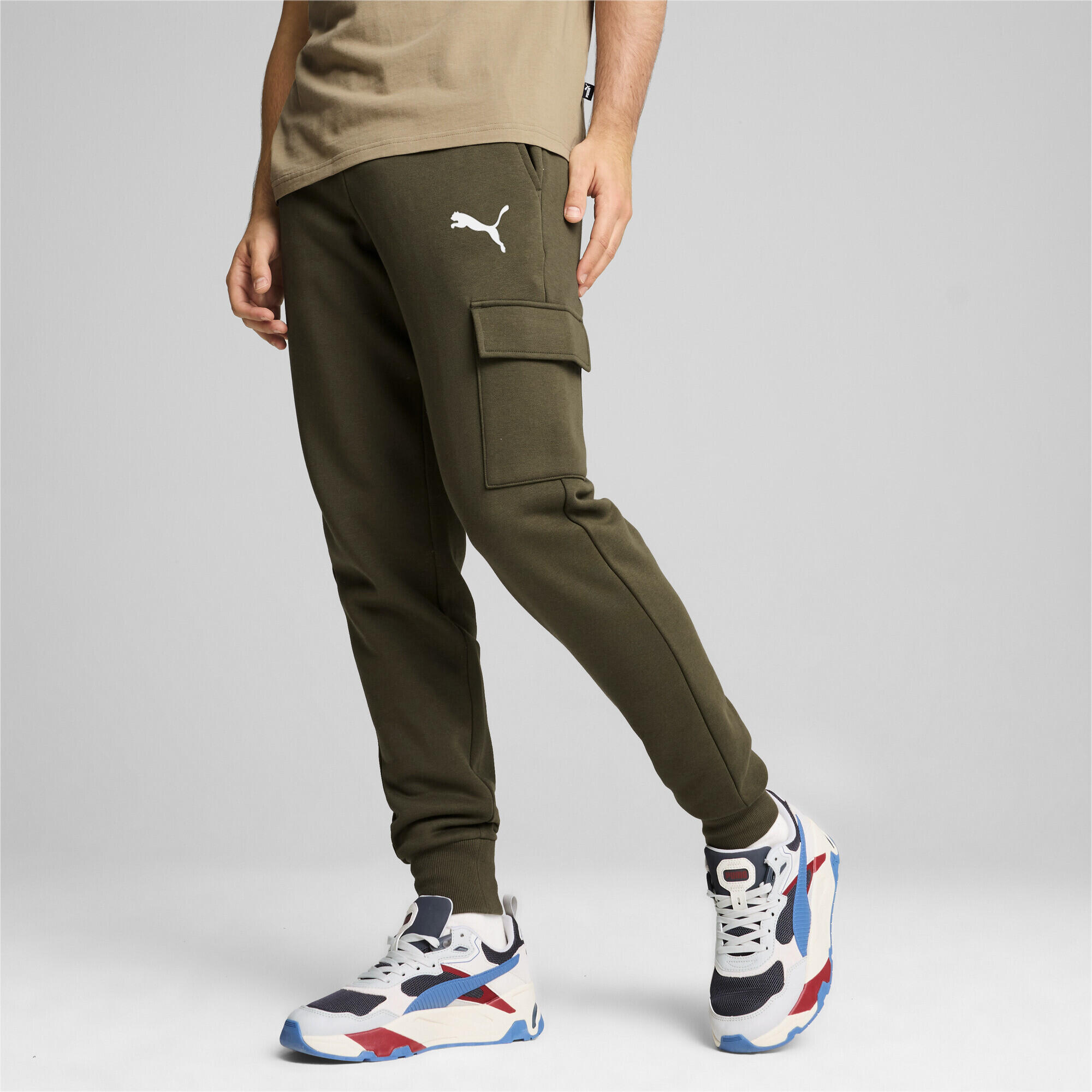 Pantaloni Cargo Essentials da uomo PUMA Dark Olive Green 5/7