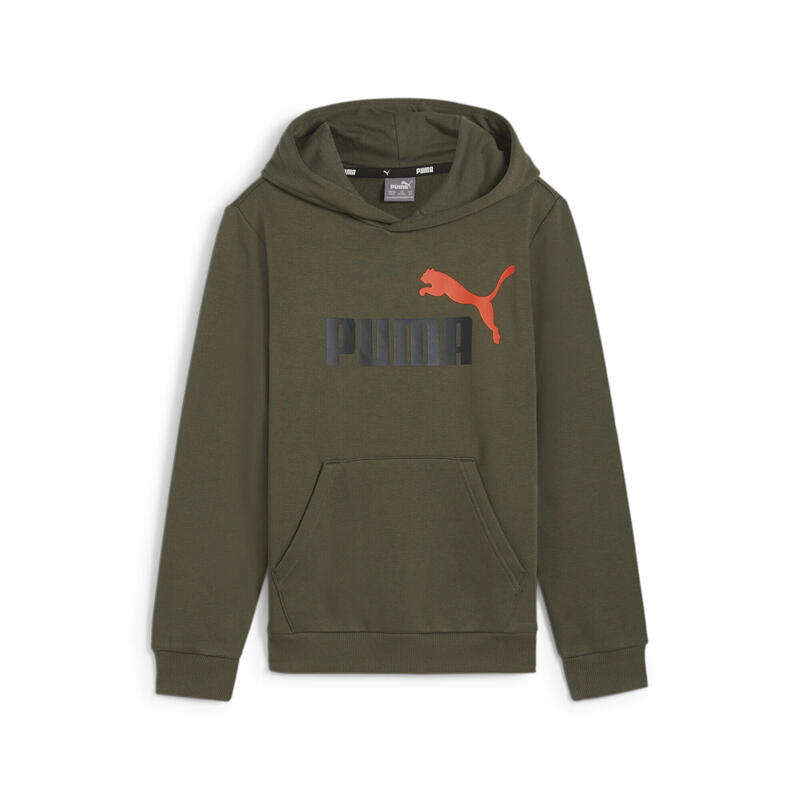 Sudadera con capucha Essentials+ Big Logo bicolor Niño PUMA Dark Olive Green