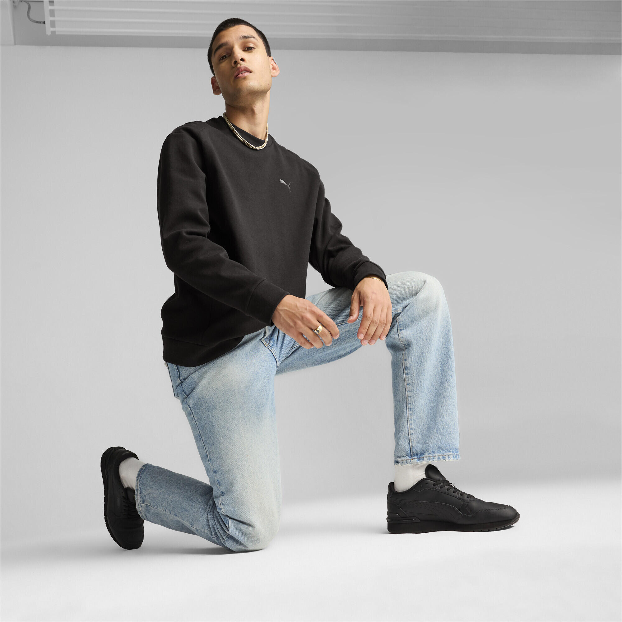 Sneakers en cuir ST Runner v4 PUMA Black Shadow Gray 4/7