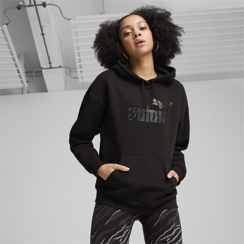 ESS+ ANIMAL hoodie voor dames PUMA Black