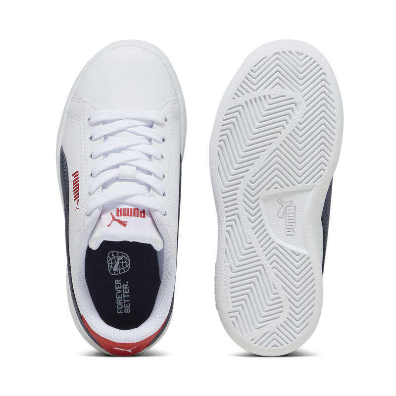 Pantofi Smash 3.0 L copii PUMA White Navy For All Time Red Blue