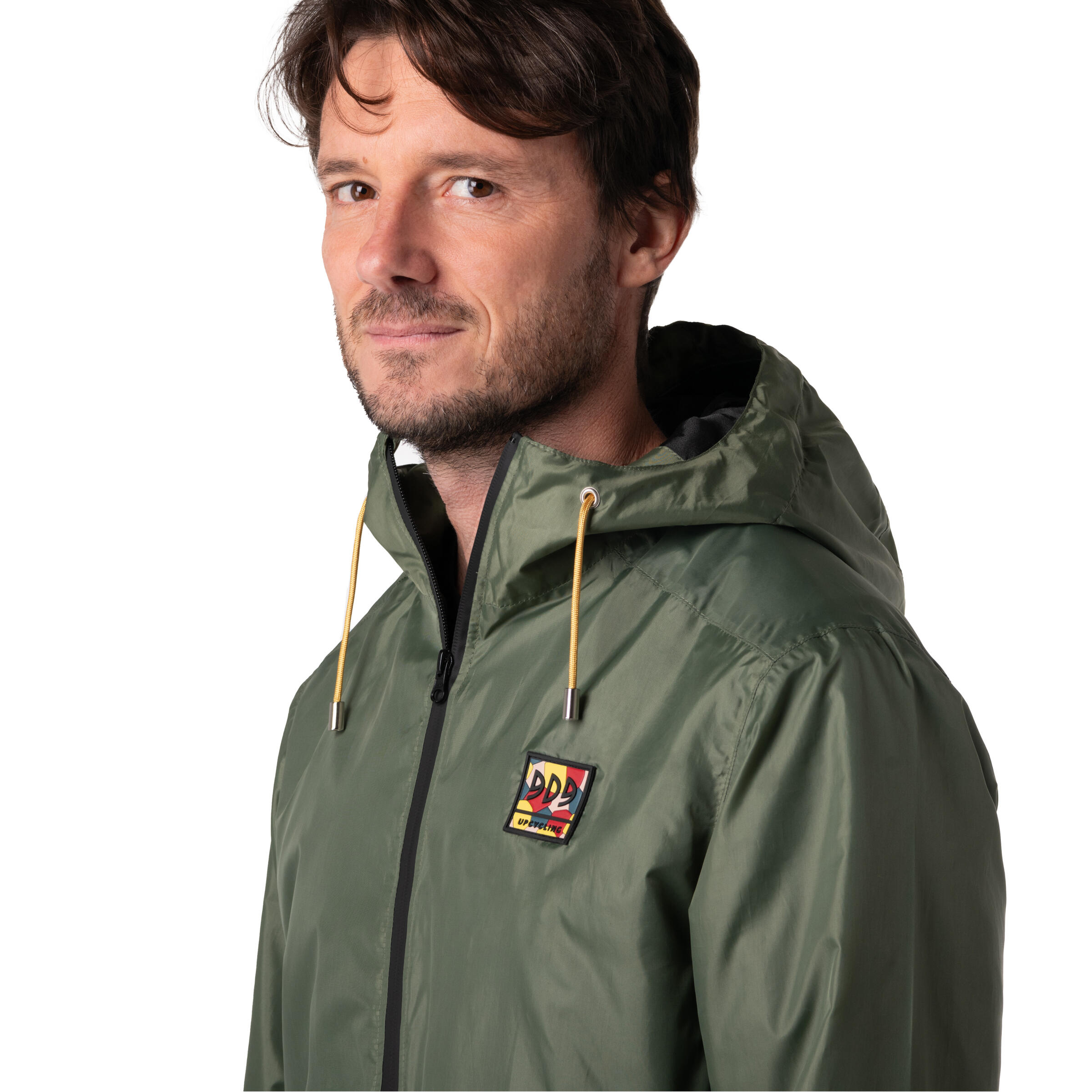 VESTE UPCYCLÉE IMPERMÉABLE ET COUPE VENT - SOFTSHELL KAKI HOMME 2/5