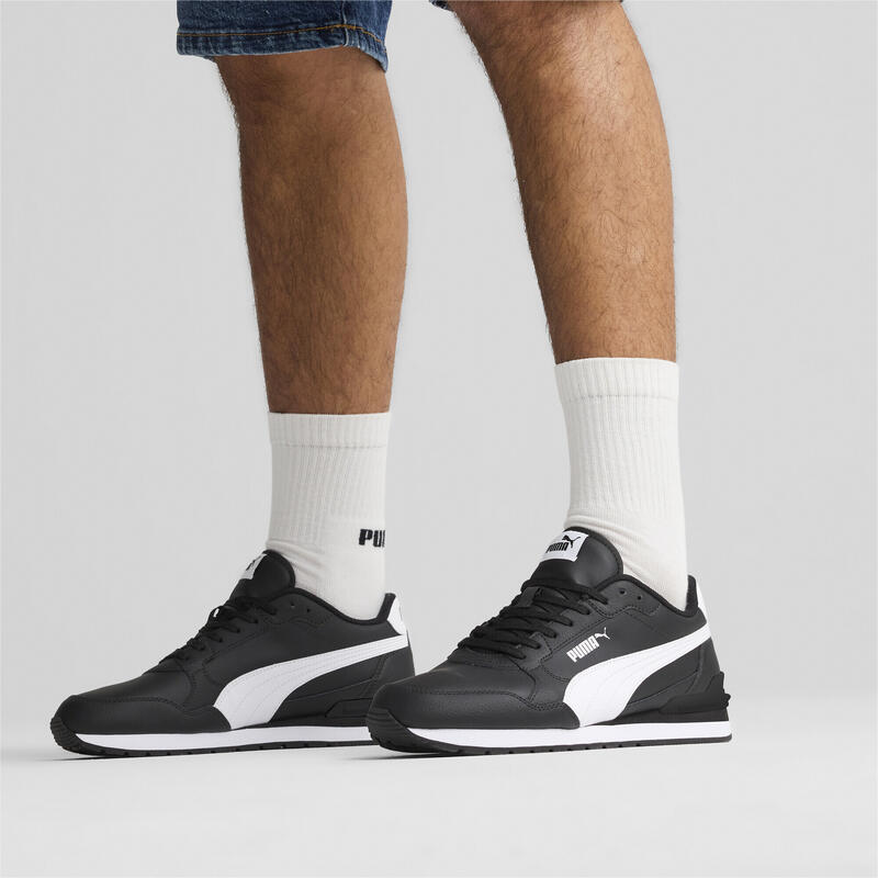 Skórzane sneakersy unisex ST Runner v4 PUMA Black White