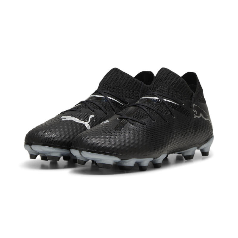 Botas de fútbol Niños FUTURE 7 PRO FG/AG para PUMA Black Silver Metallic