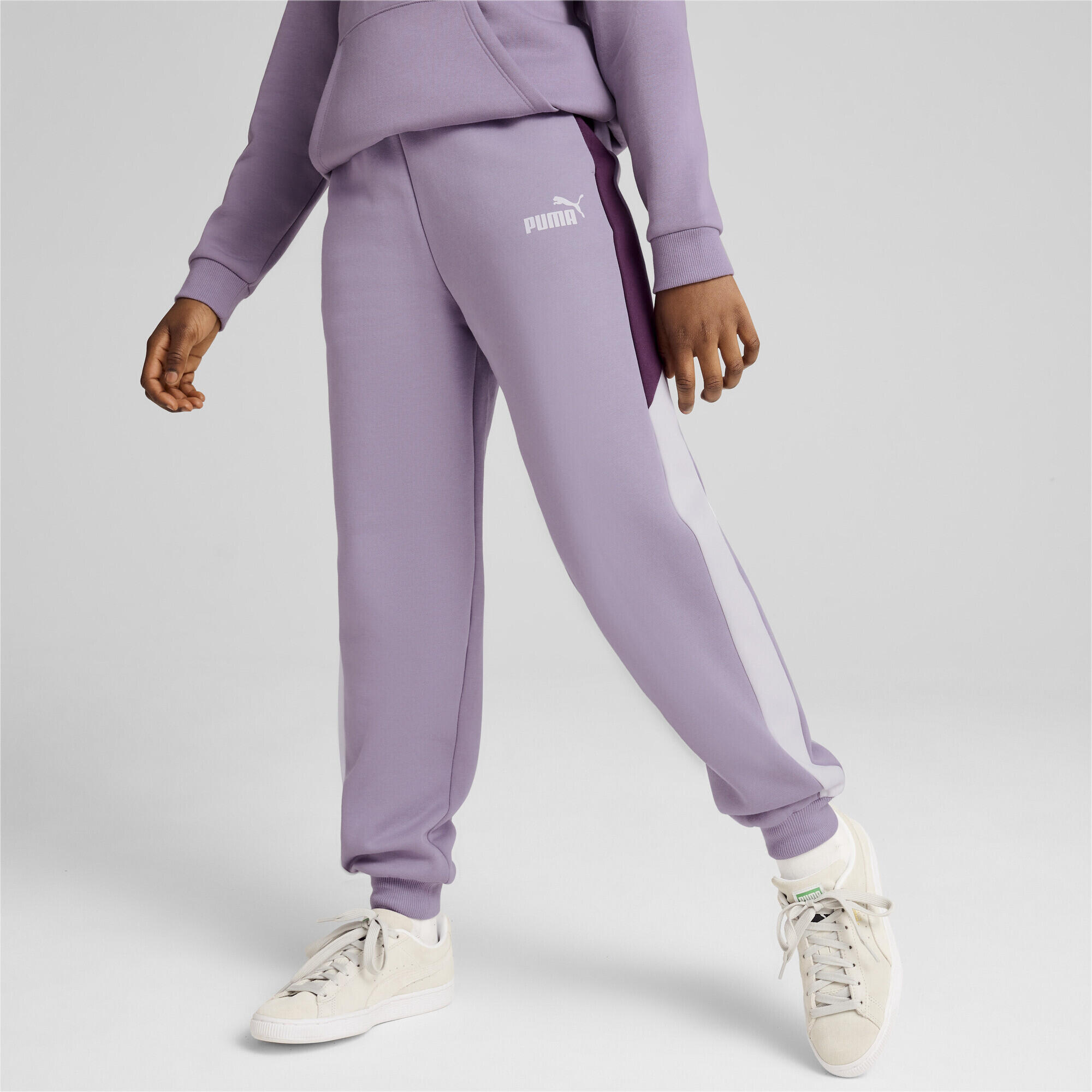 Młodzieżowe spodnie dresowe PUMA POWER PUMA Pale Plum Purple 3/6
