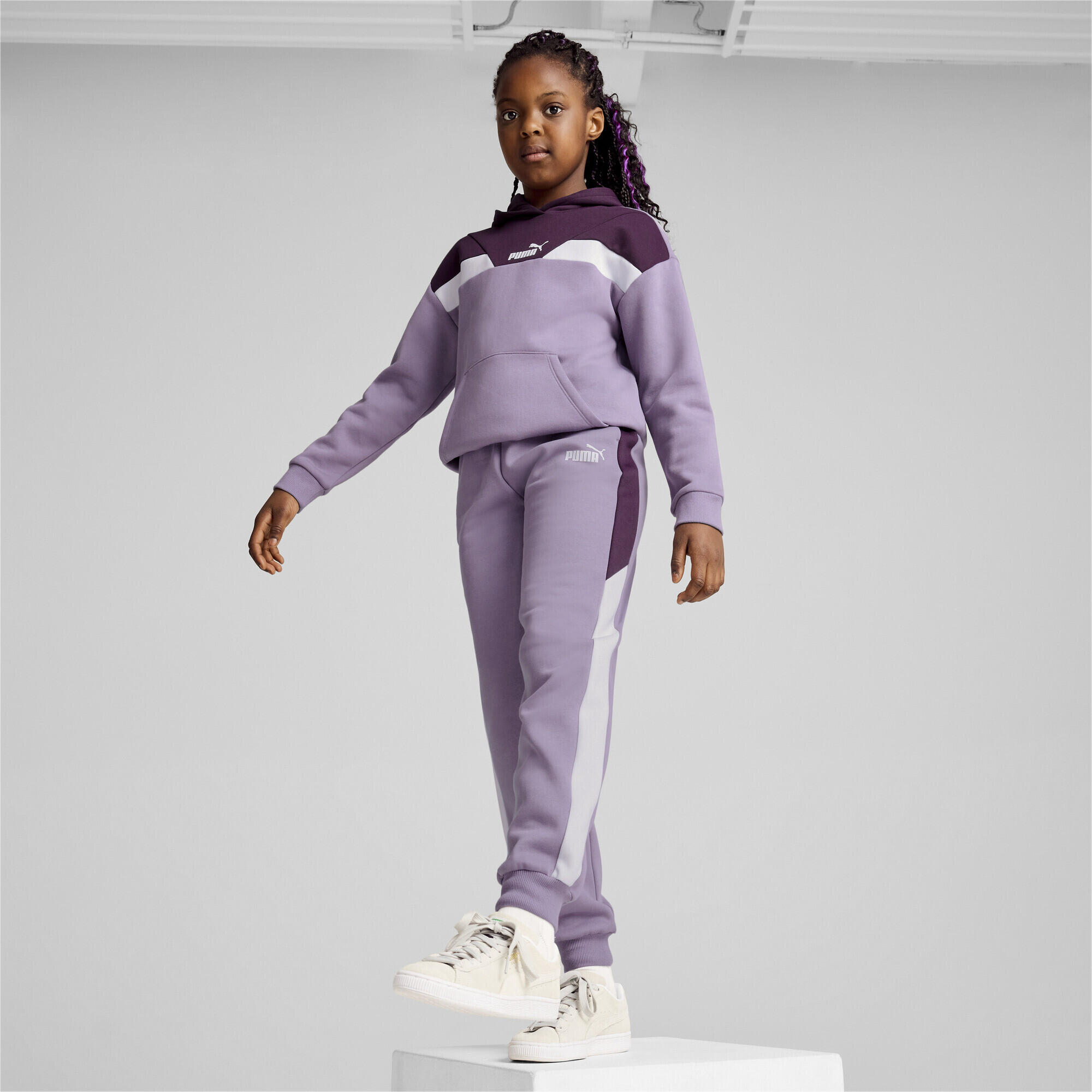 Młodzieżowe spodnie dresowe PUMA POWER PUMA Pale Plum Purple 5/6