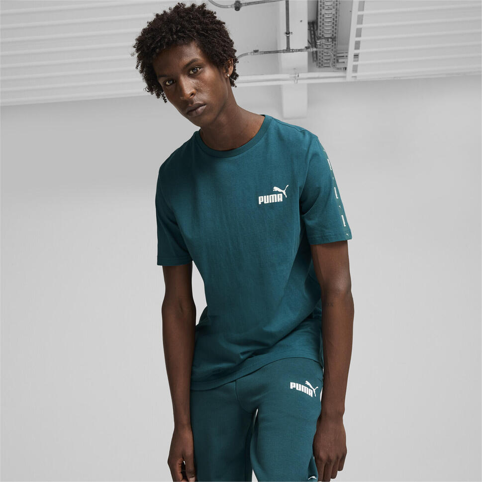 Męska koszulka Essentials+ Tape PUMA Cold Green