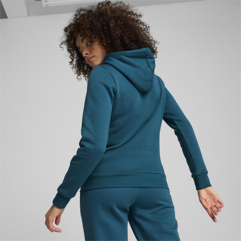 Essentials Logo FL Hoodie Damen PUMA Cold Green