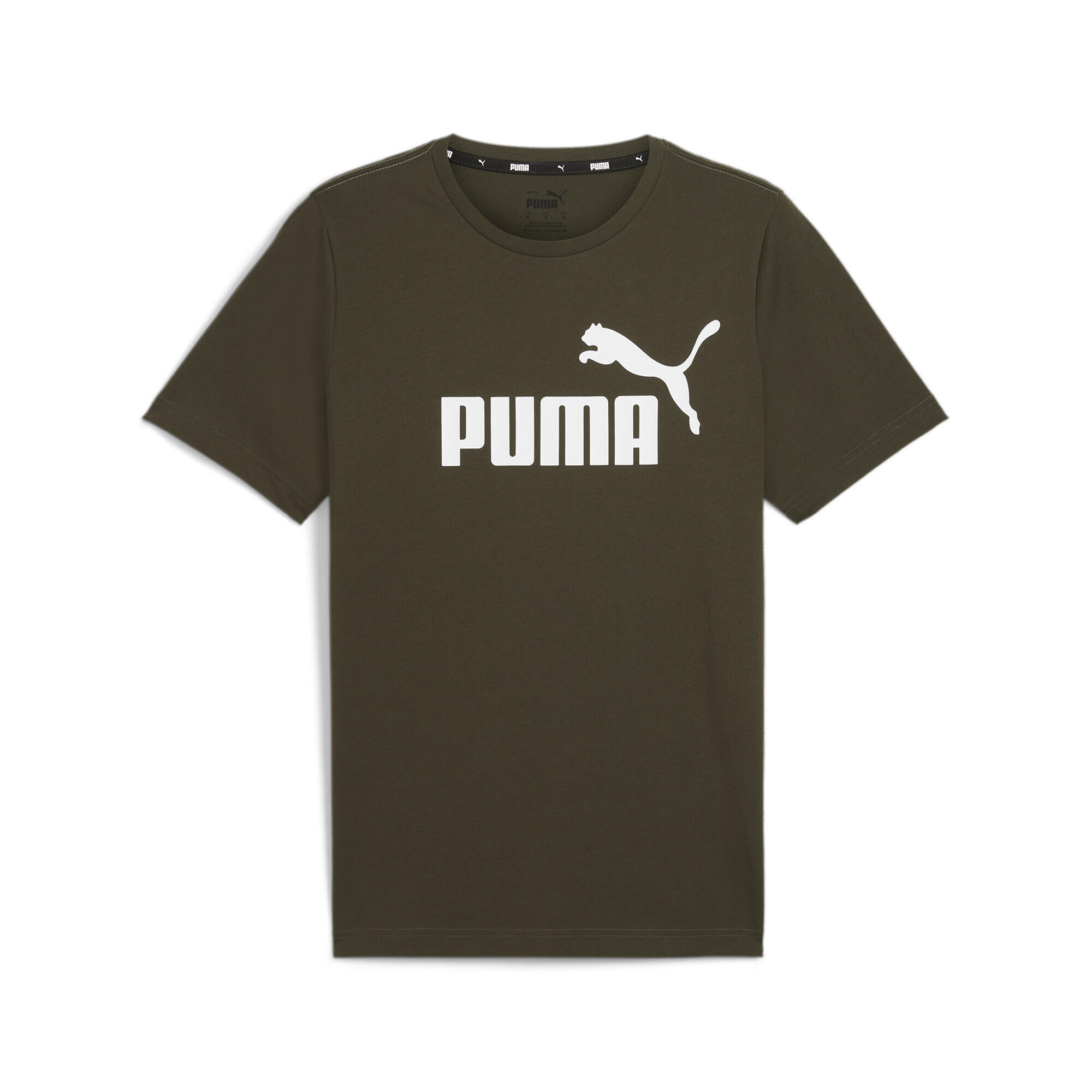 PUMA Pánské tričko s logem Essentials Dark Olive Green