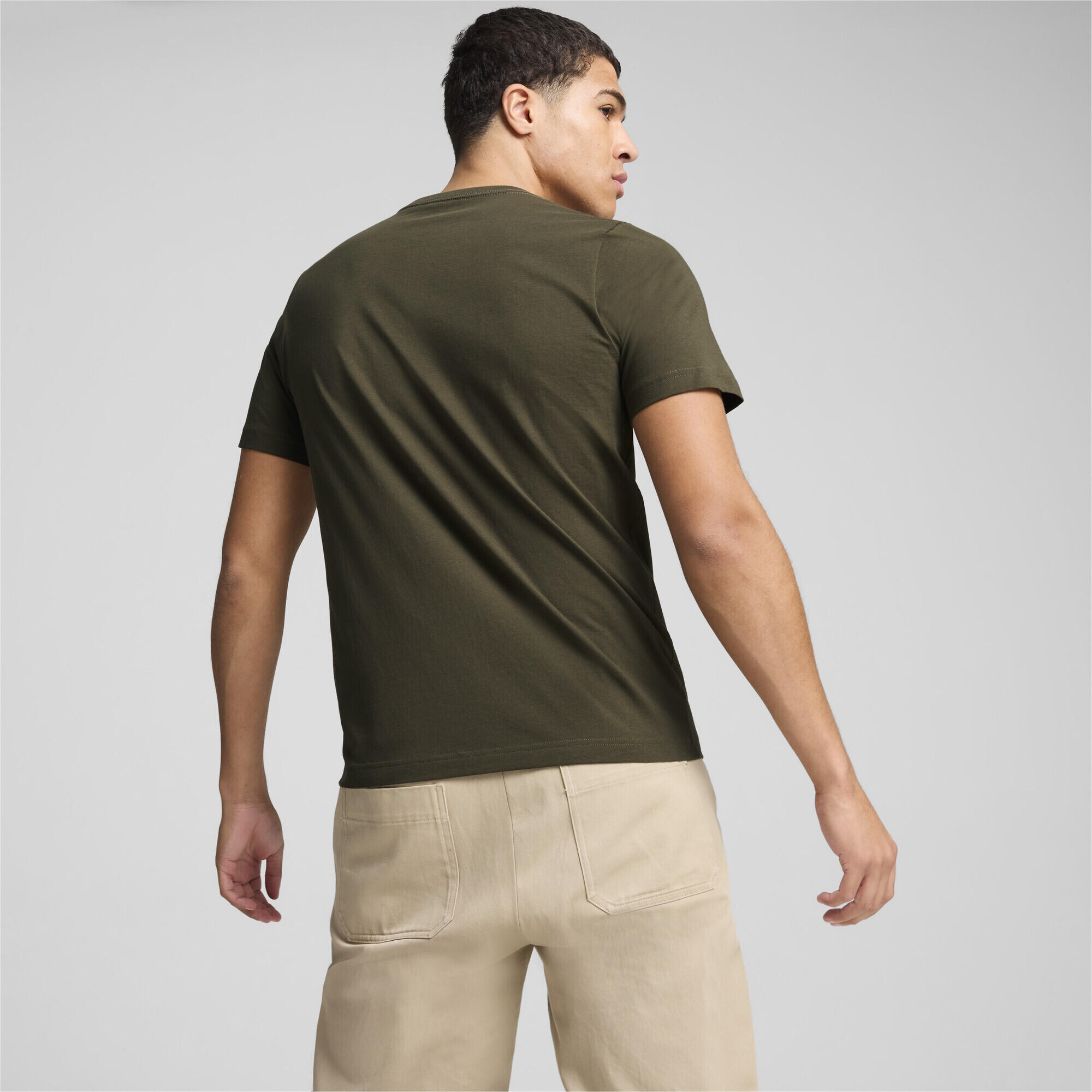 Essentials Logo T-Shirt Herren PUMA Dark Olive Green 4/6