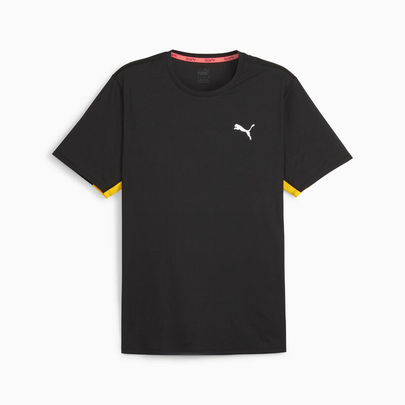 RUN FAVORITE VELOCITY T-SHIRT VOOR HEREN PUMA Black Sun Stream Orange