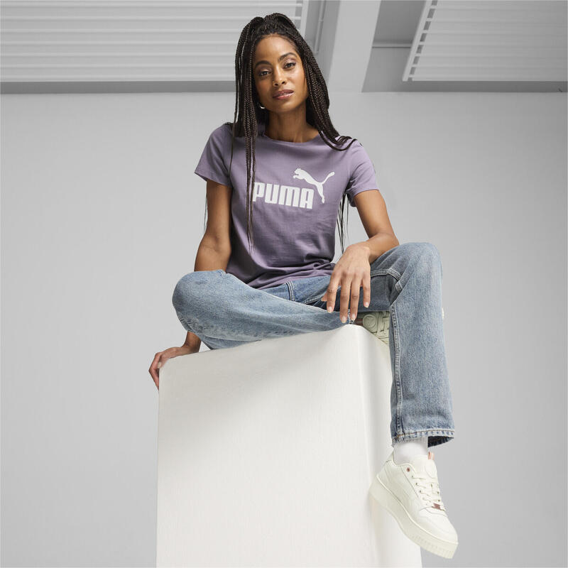 Essentials Logo T-shirt voor dames PUMA Pale Plum Purple