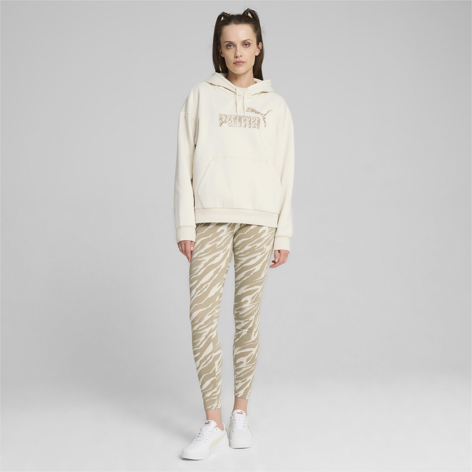 Hoodie ESS+ ANIMAL Femme PUMA Alpine Snow White 2/7