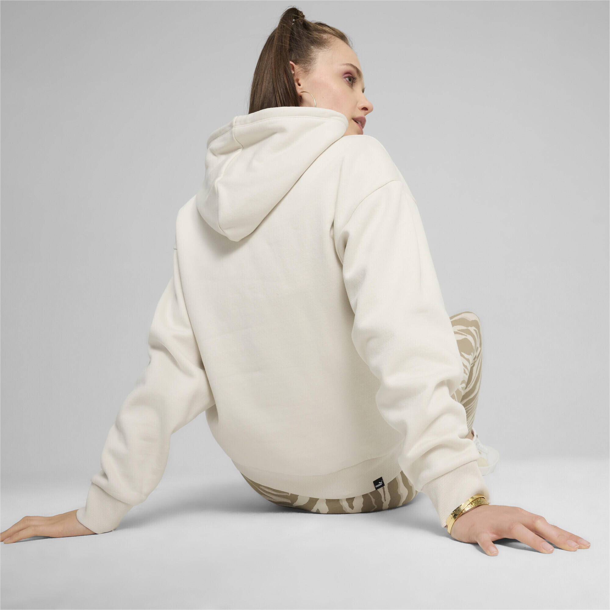 Hoodie ESS+ ANIMAL Femme PUMA Alpine Snow White 6/7