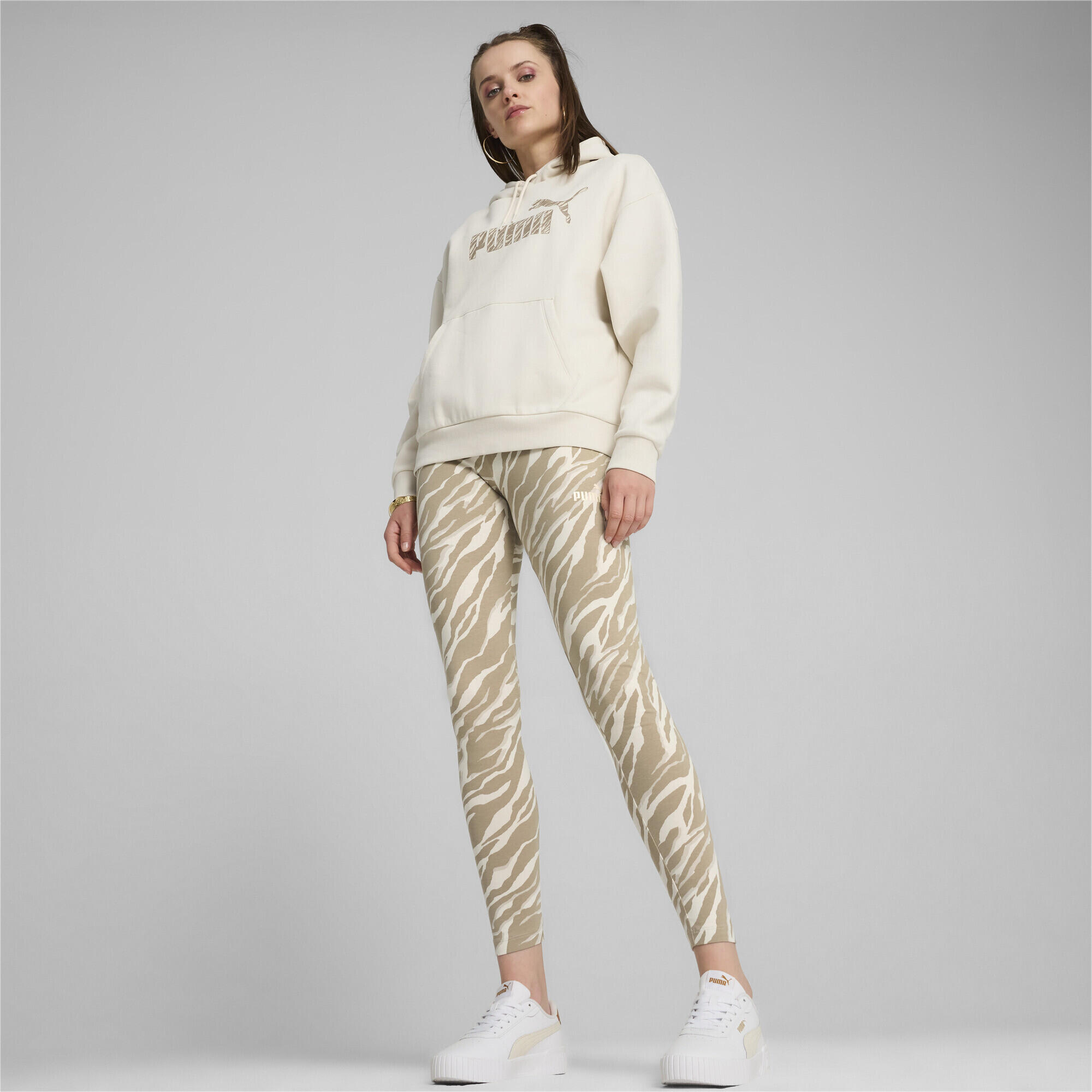 Hoodie ESS+ ANIMAL Femme PUMA Alpine Snow White 5/7