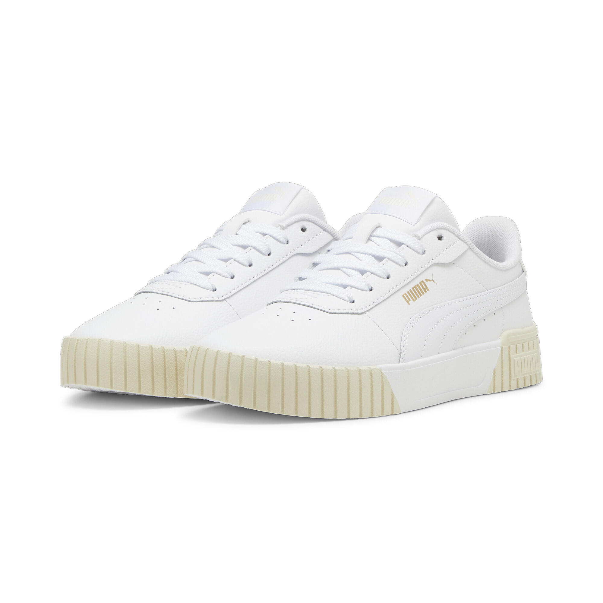 puma platform white gold