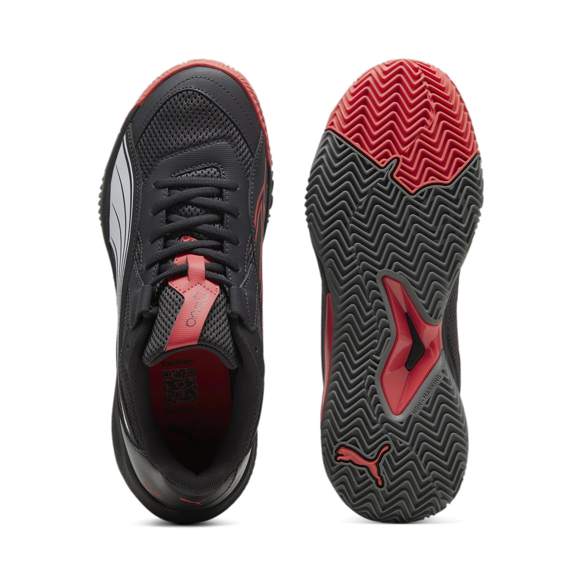 Zapatillas Puma Nova Court Gris Oscuro Negro Rojo -  - 44 6/7