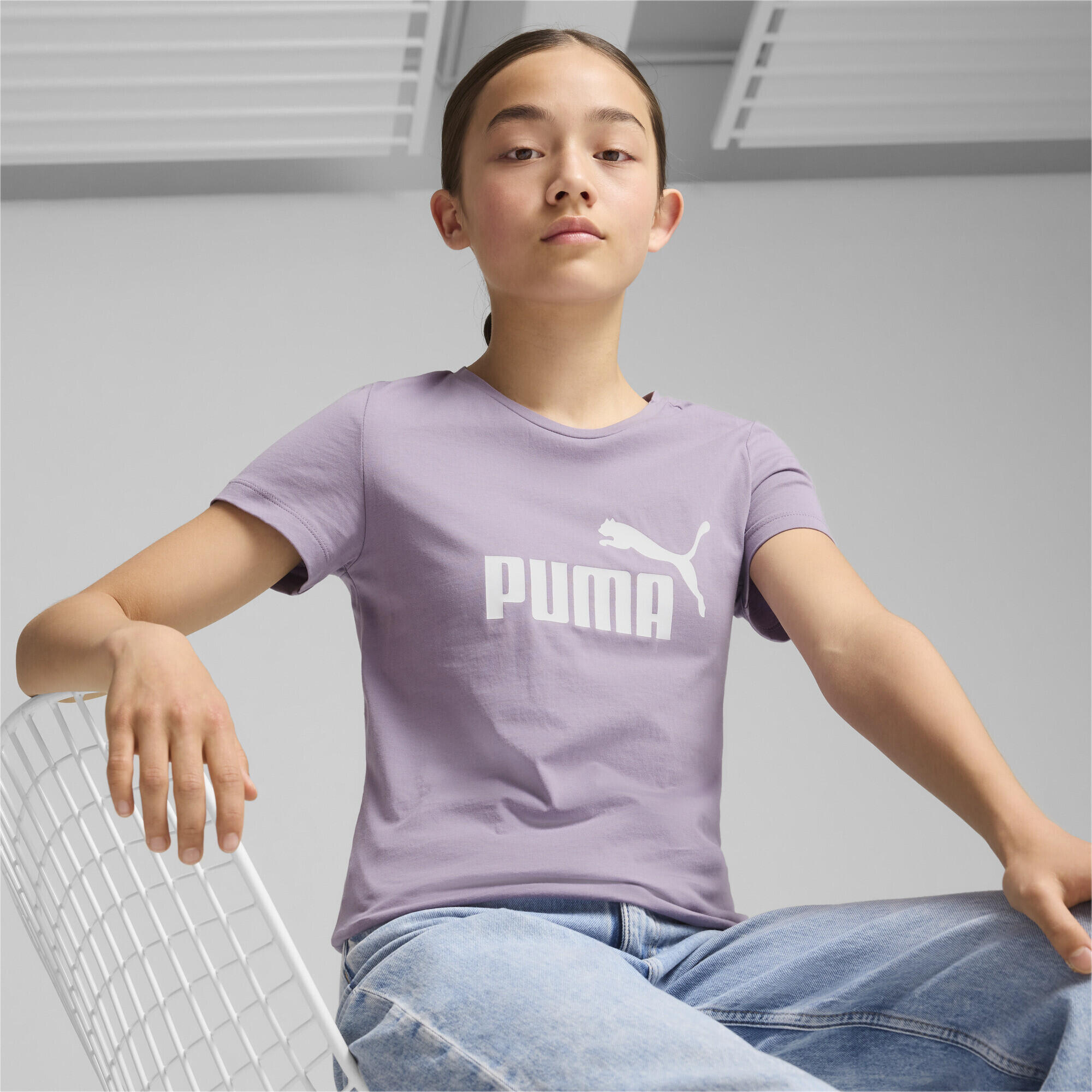 T-shirt con logo Essentials per ragazzi PUMA Pale Plum Purple 3/6