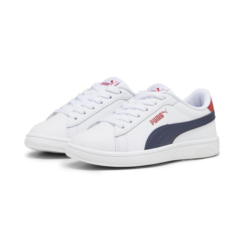 Scarpe Smash 3.0 L per bambini PUMA White Navy For All Time Red Blue