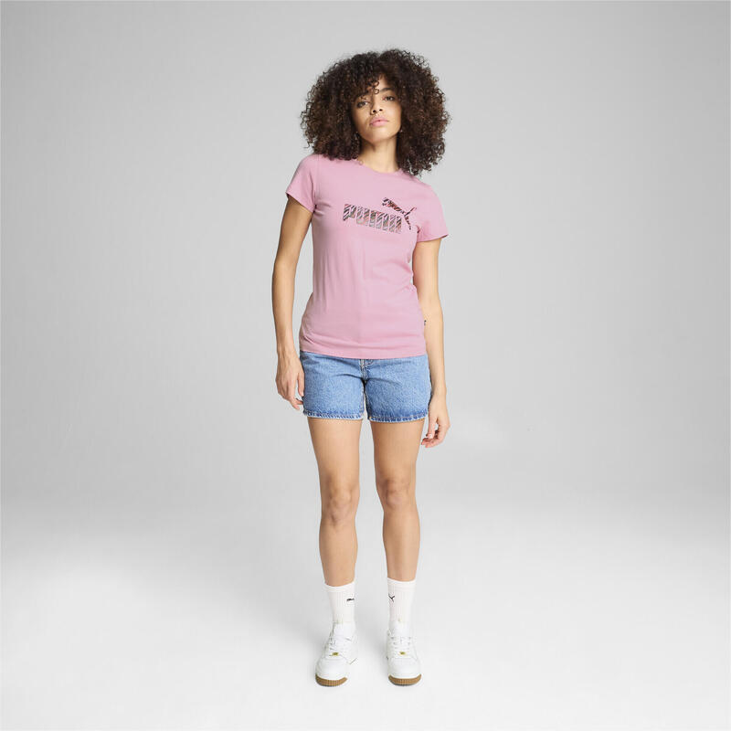 T-shirt ESS+ ANIMAL da donna PUMA Mauved Out Pink