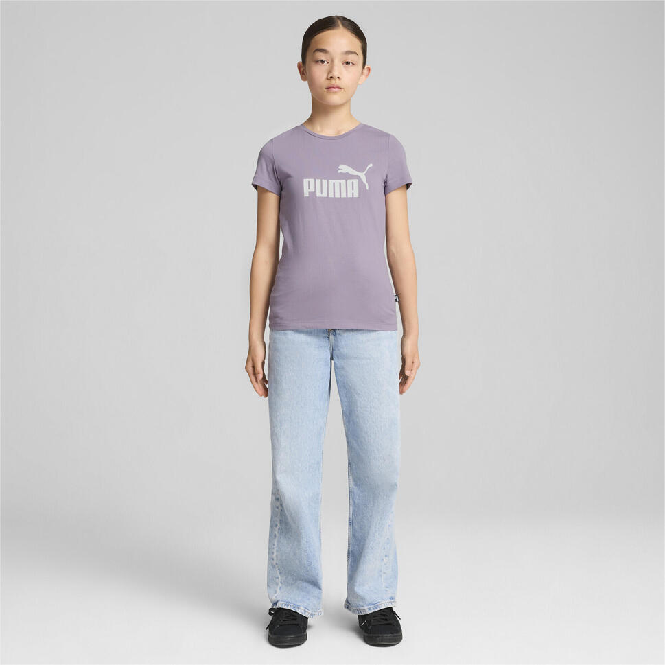 Młodzieżowa koszulka z logo Essentials PUMA Pale Plum Purple