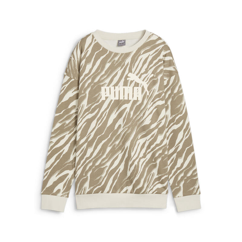 Sweat à imprimés et à col rond ESS+ ANIMAL Femme PUMA Alpine Snow White