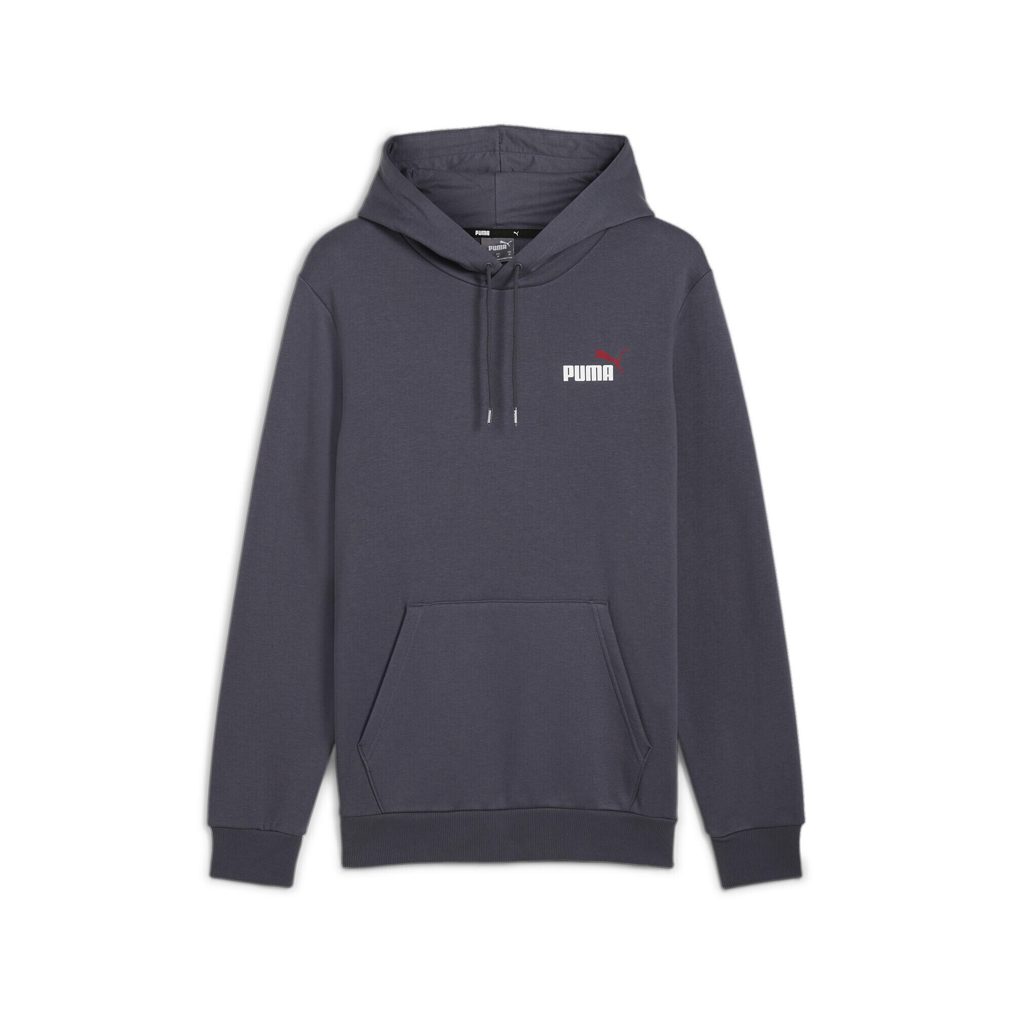 Męska bluza z kapturem i małym dwukolorowym logo Essentials+ PUMA Galactic Gray