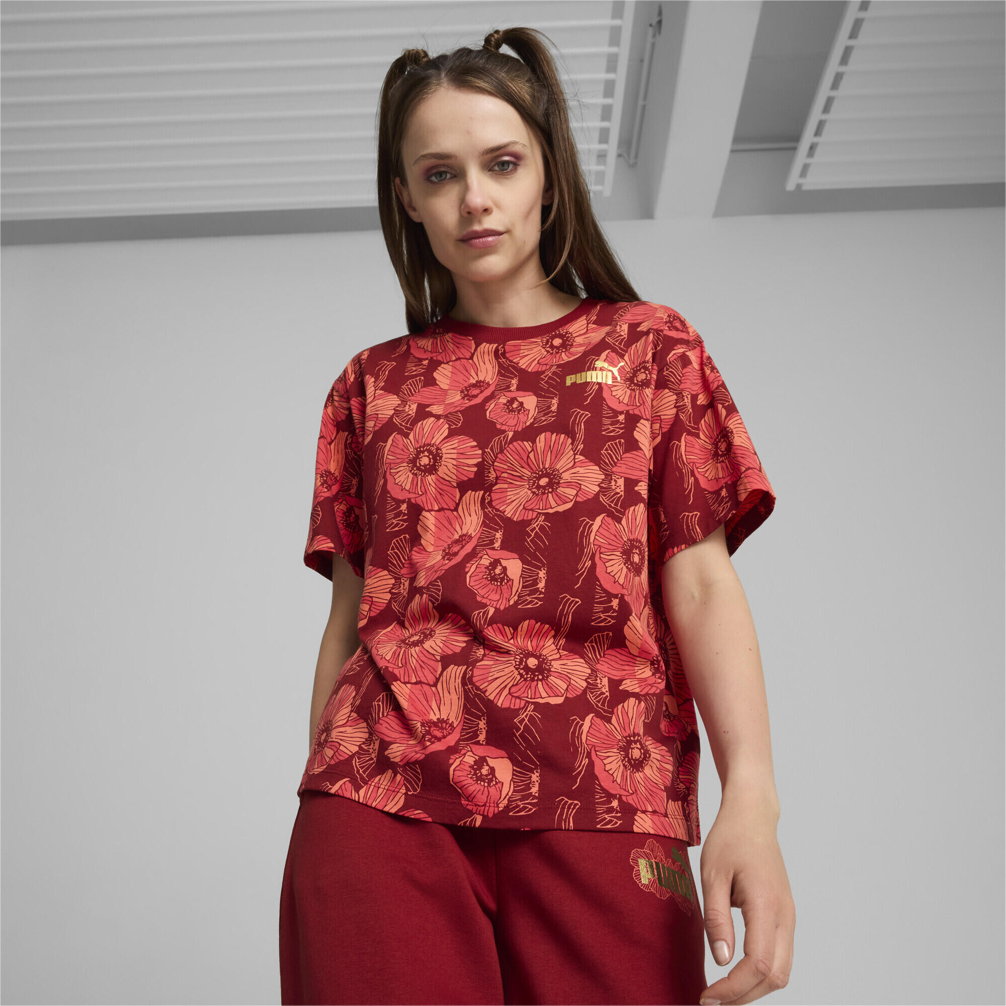 T-shirt à imprimés ESS+ CLASS ACT Femme PUMA Intense Red 4/7