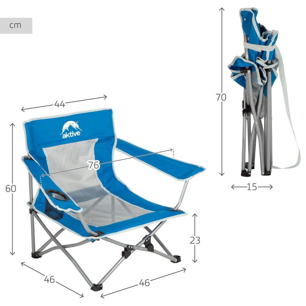 Aktive Sedia bassa pieghevole antiribaltamento blu 4/7