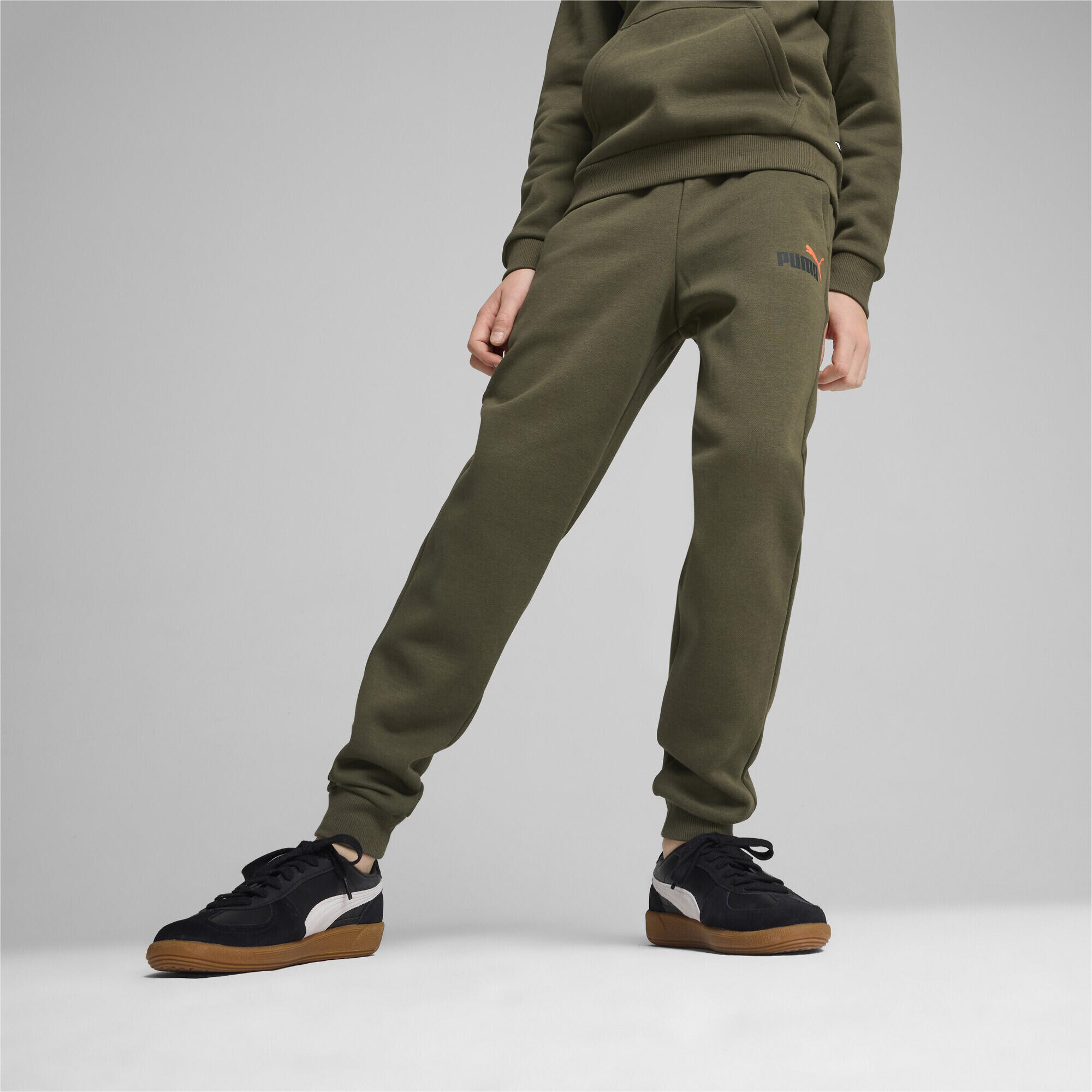 Pantalones Essentials+ Logo bicolor Niño PUMA Dark Olive Green 3/6