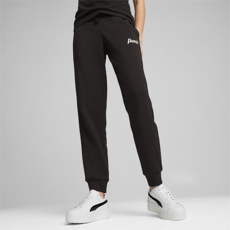 Pantaloni ESS+ Script da donna PUMA Black Gold Foil