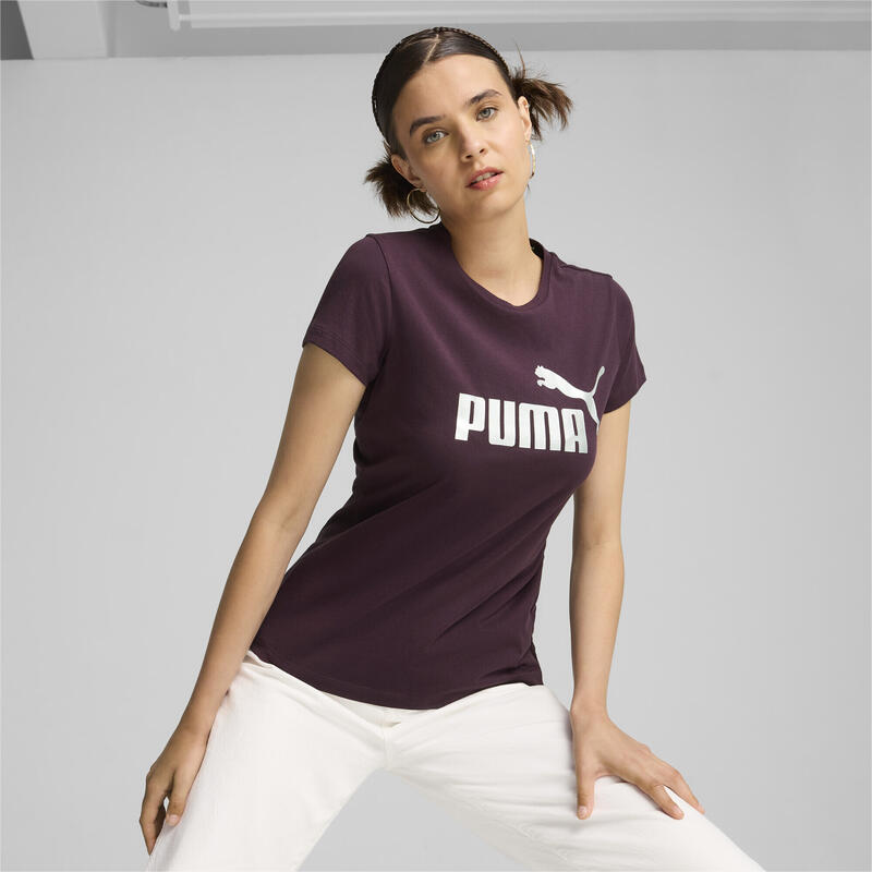 Camiseta Essentials+ Metallic Logo Mujer PUMA Midnight Plum Purple