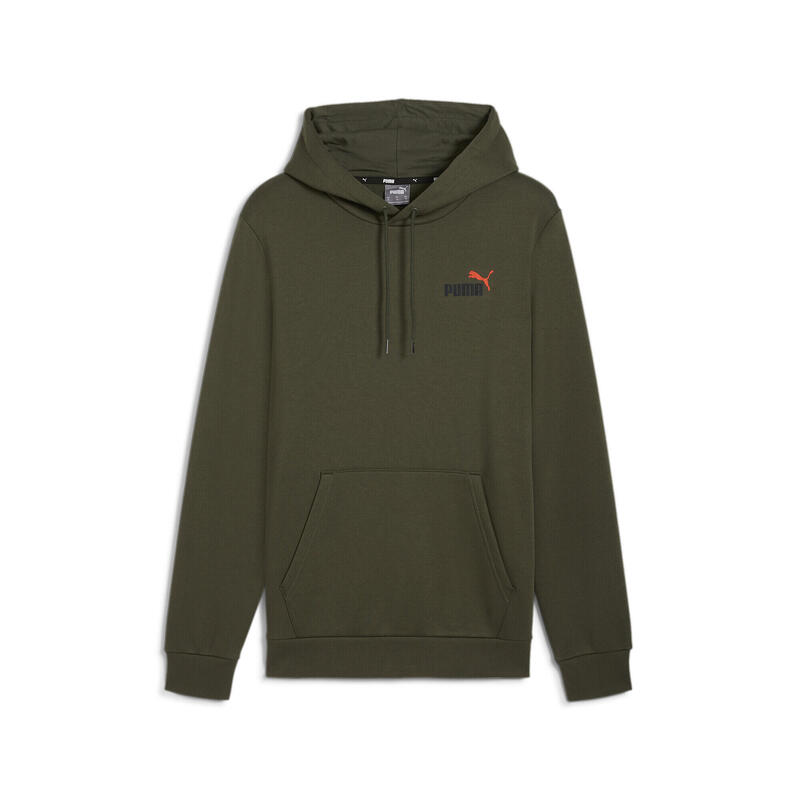 Hoodie à petit logo bicolore Essentials+ Homme PUMA Dark Olive Green