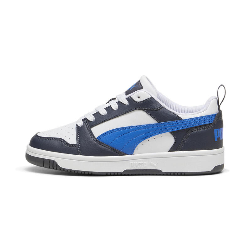 Rebound V6 Lo sneakers voor jongeren PUMA White Hyperlink Blue Galactic Gray