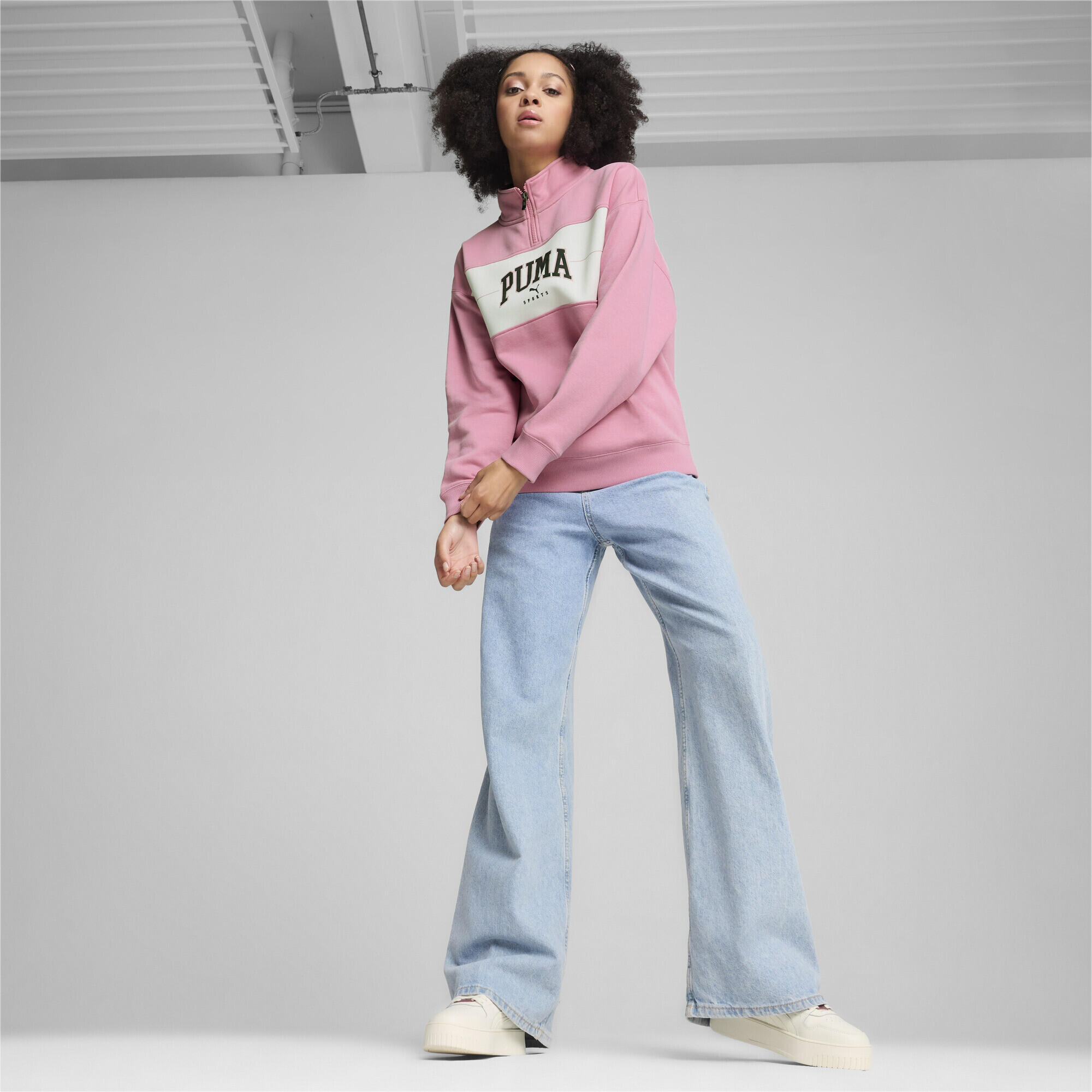 PUMA SQUAD Hoodie mit viertellangem Reißverschluss Damen PUMA Mauved Out Pink 7/7