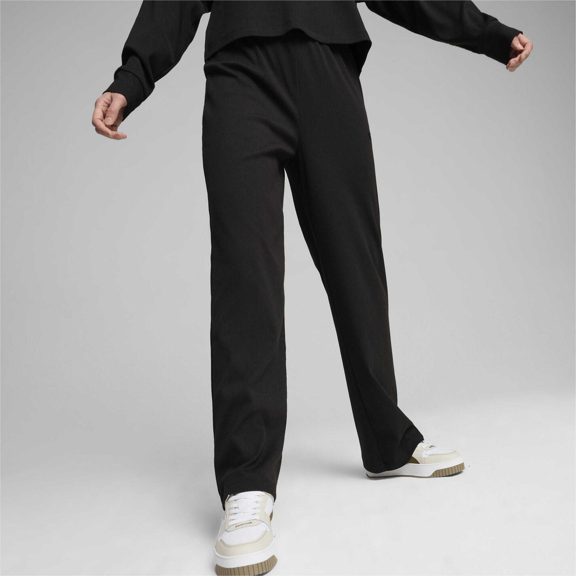 Pantalon droit ESS ELEVATED Femme PUMA Black 3/6