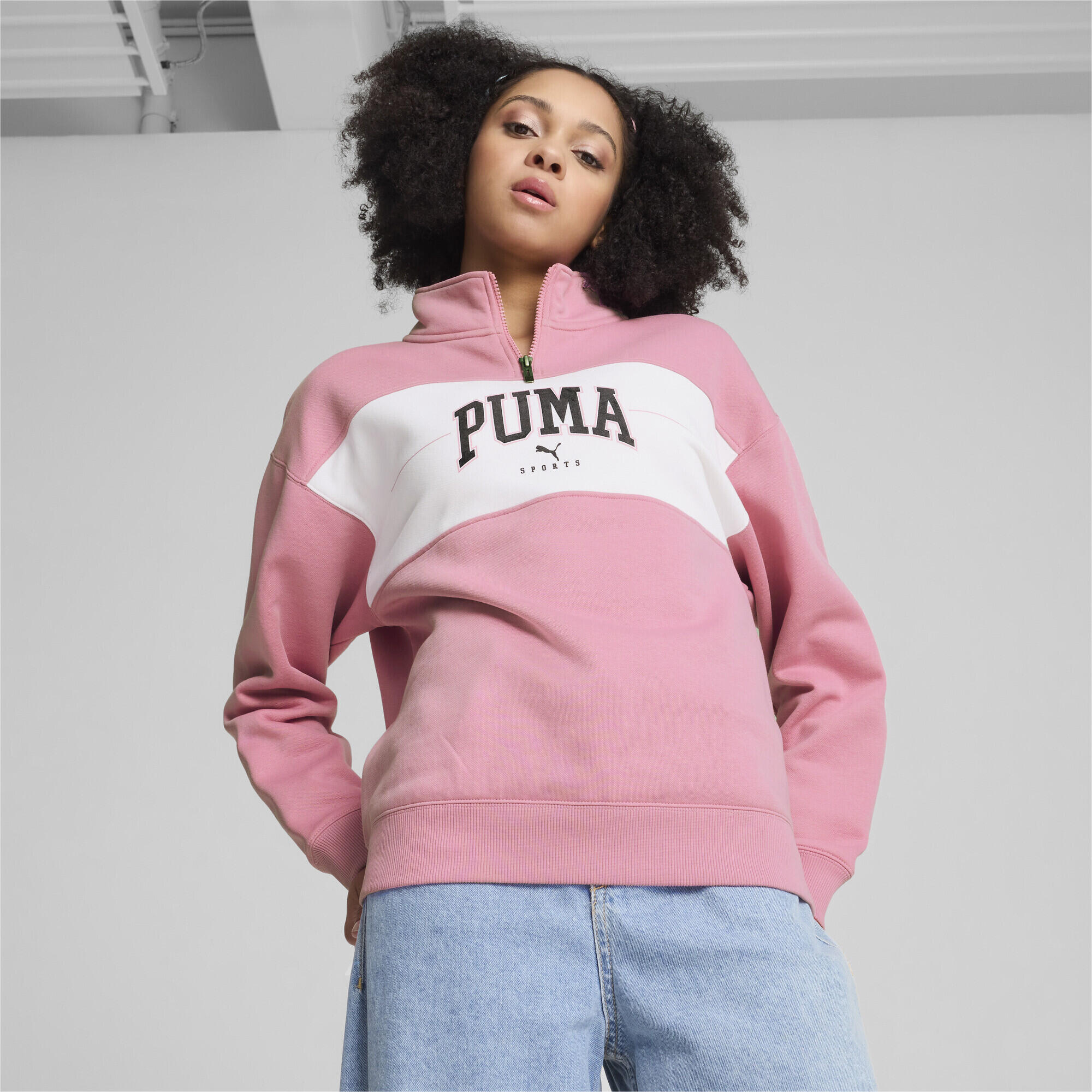 PUMA SQUAD Hoodie mit viertellangem Reißverschluss Damen PUMA Mauved Out Pink 5/7
