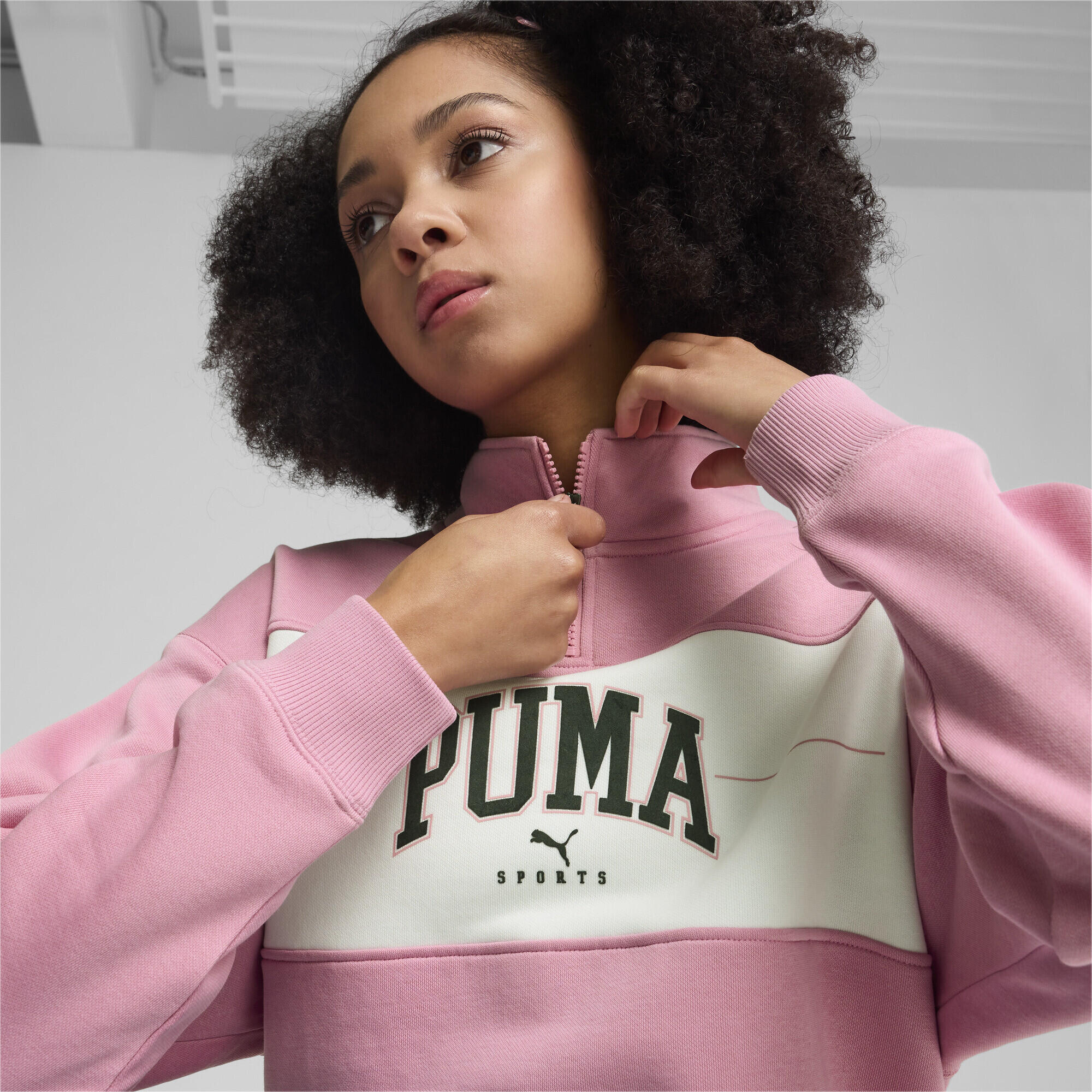PUMA SQUAD Hoodie mit viertellangem Reißverschluss Damen PUMA Mauved Out Pink 6/7