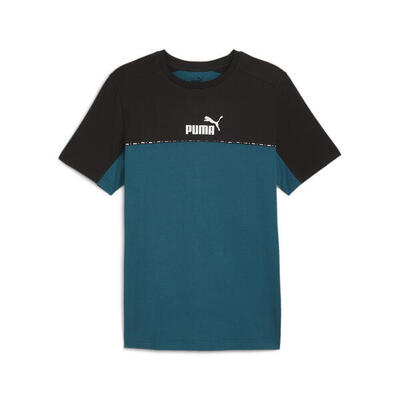 Essentials block tape t-shirt voor heren puma cold green