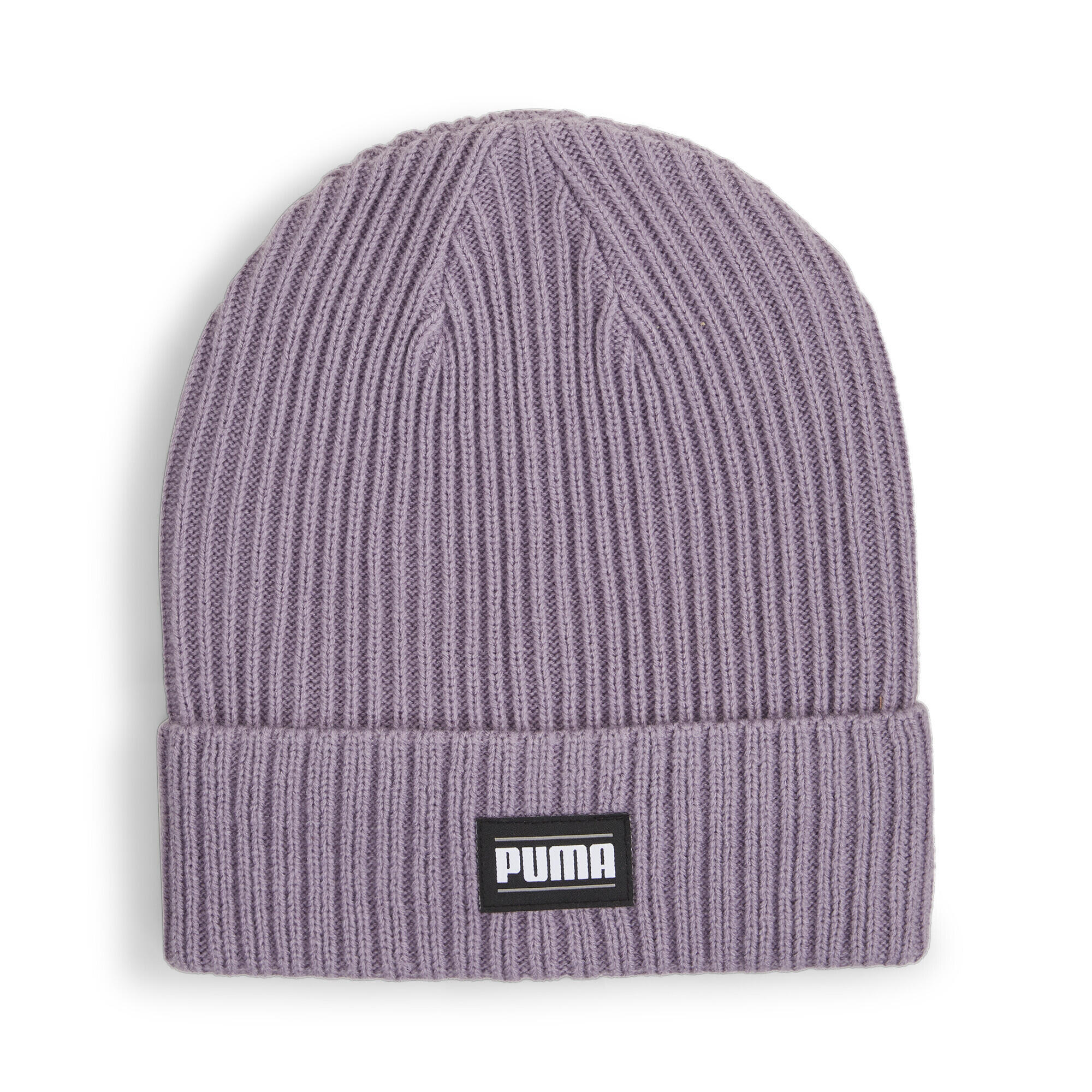 PUMA Classic geribbelde beanie met omslag PUMA Pale Plum Purple