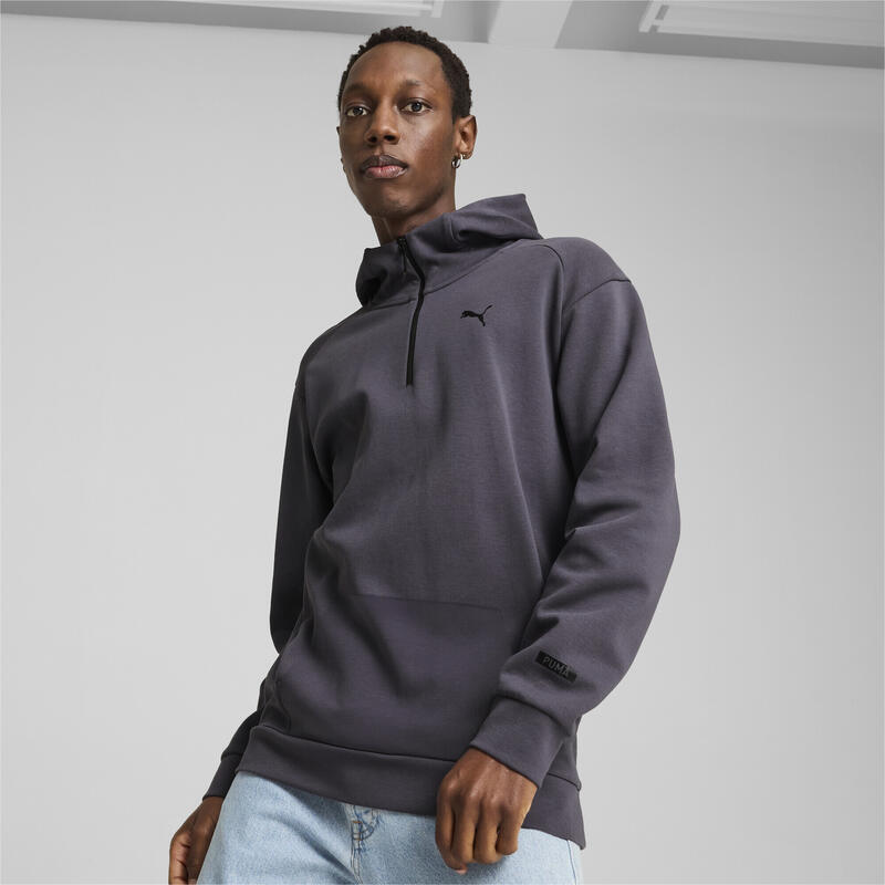 RAD/CAL cu glugă cu jumătate de fermoar pentru bărbați PUMA Galactic Gray