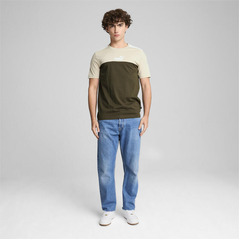 Essentials+ Block T-shirt voor heren PUMA Dark Olive Green