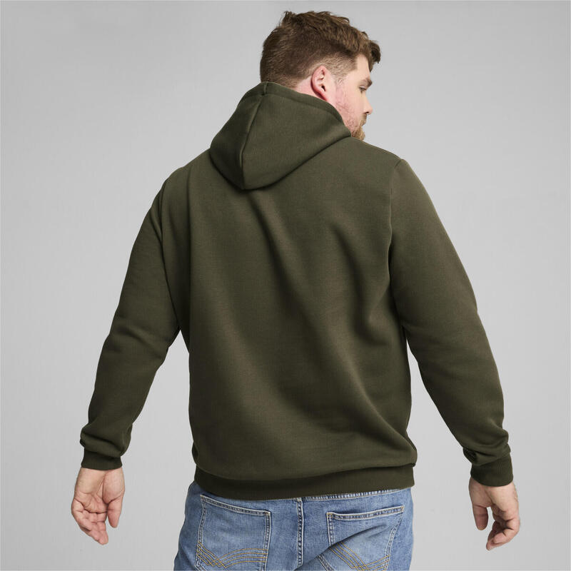 Hoodie à petit logo bicolore Essentials+ Homme PUMA Dark Olive Green