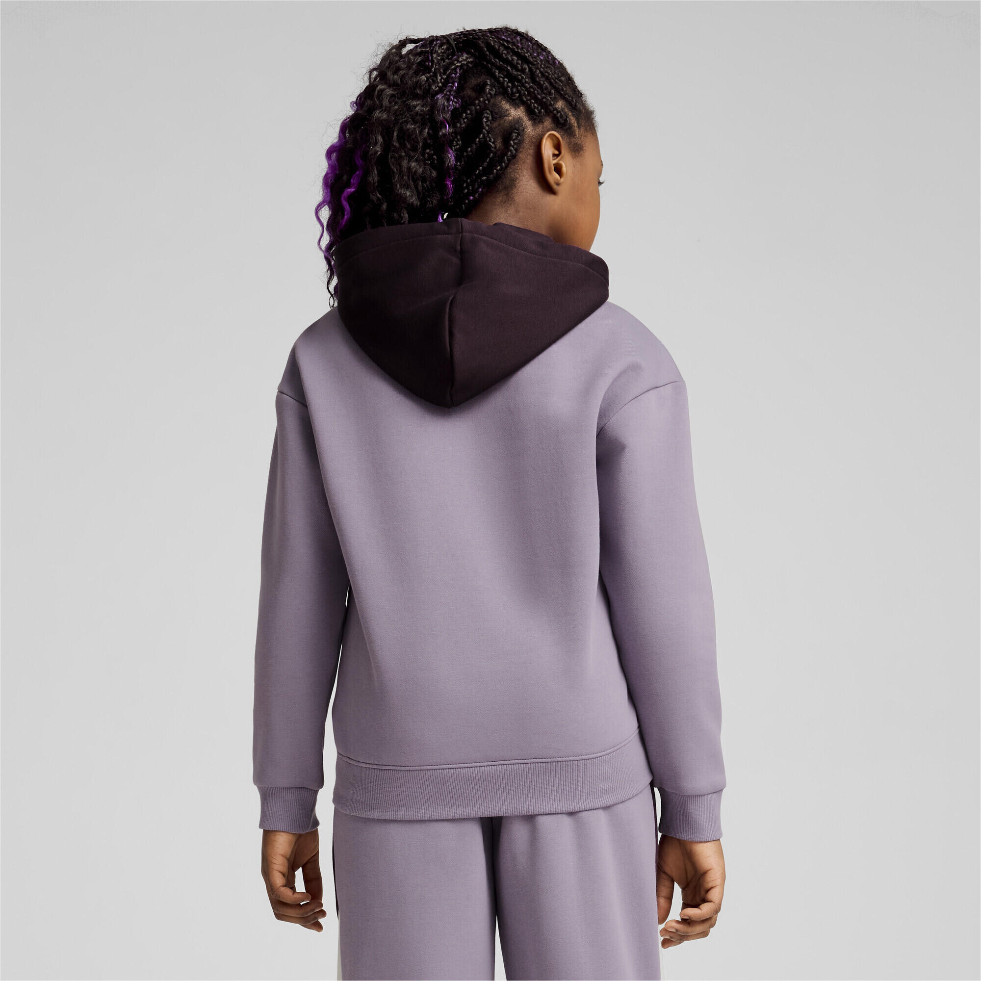 Młodzieżowa bluza z kapturem PUMA POWER PUMA Pale Plum Purple 4/6