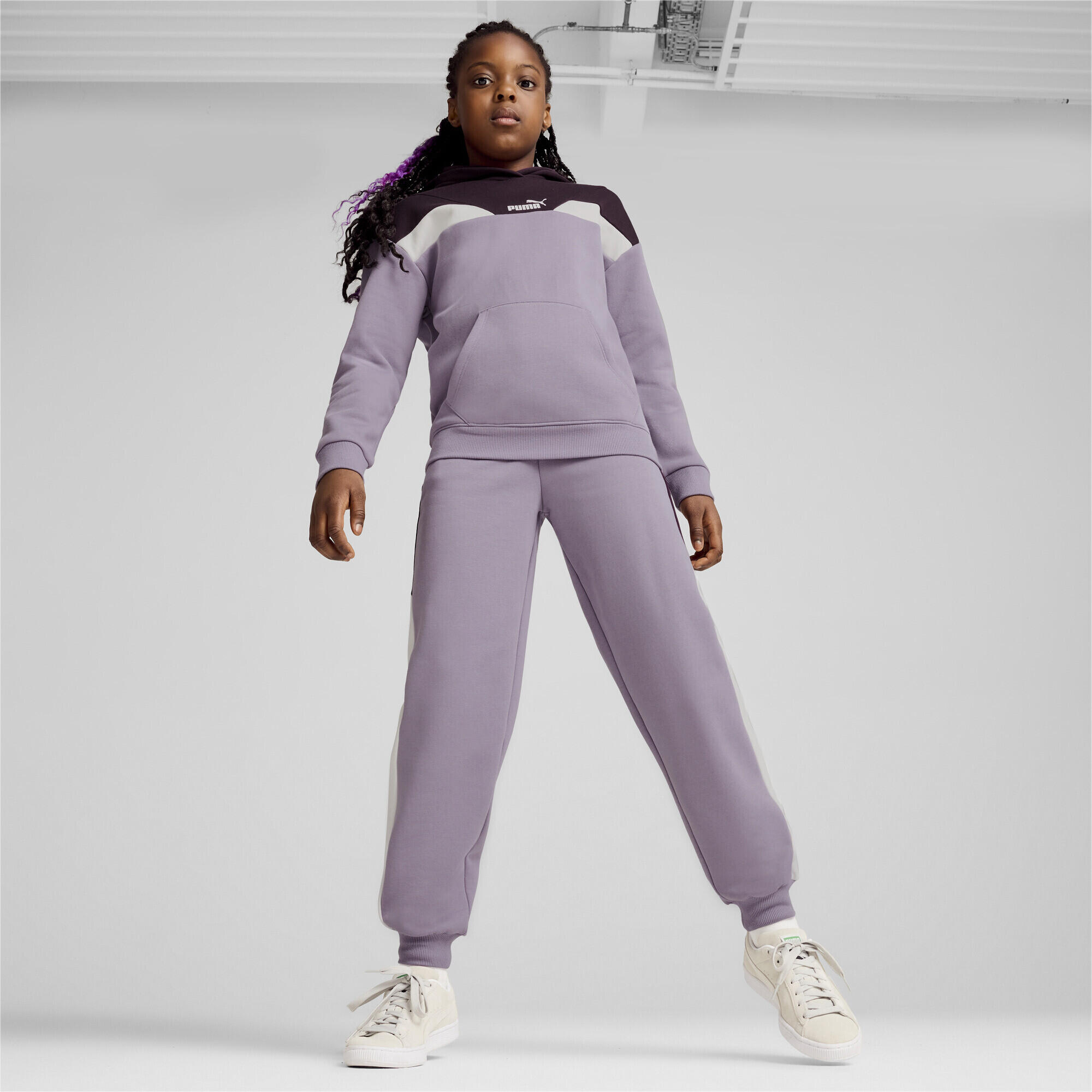 Młodzieżowa bluza z kapturem PUMA POWER PUMA Pale Plum Purple 5/6