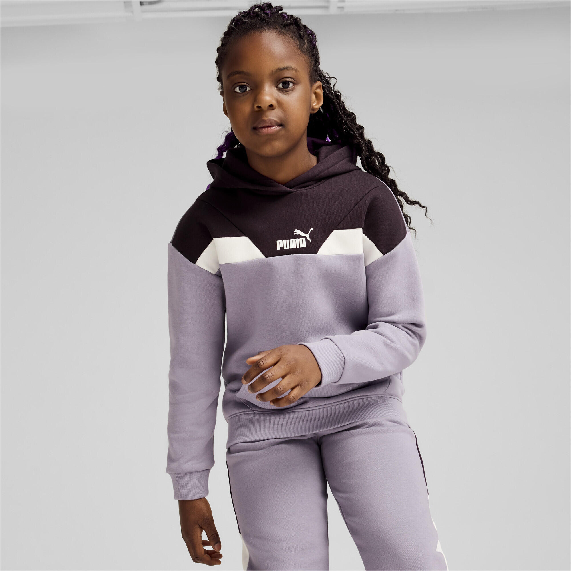 Młodzieżowa bluza z kapturem PUMA POWER PUMA Pale Plum Purple 3/6