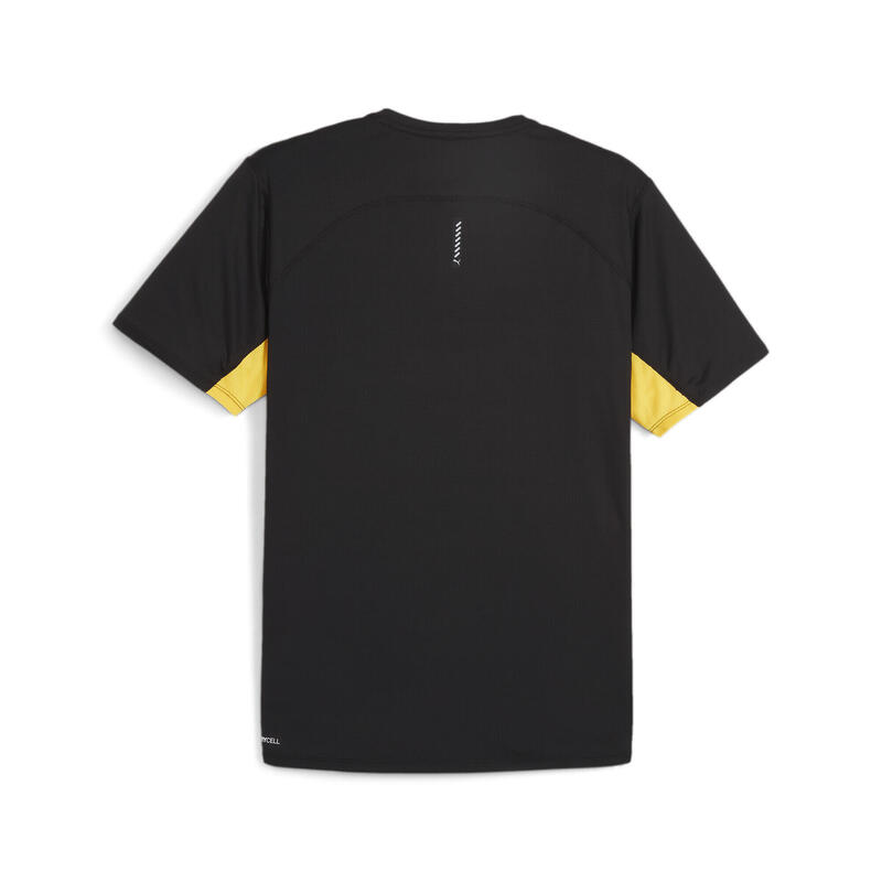 CAMISETA DE VELOCIDAD PARA HOMBRE RUN FAVORITE PUMA Black Sun Stream Orange