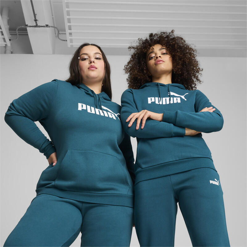 Essentials Logo FL Hoodie Damen PUMA Cold Green