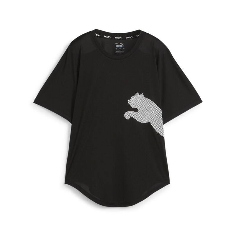 T-shirt Train All Day Big Cat Femme PUMA Black White Cat